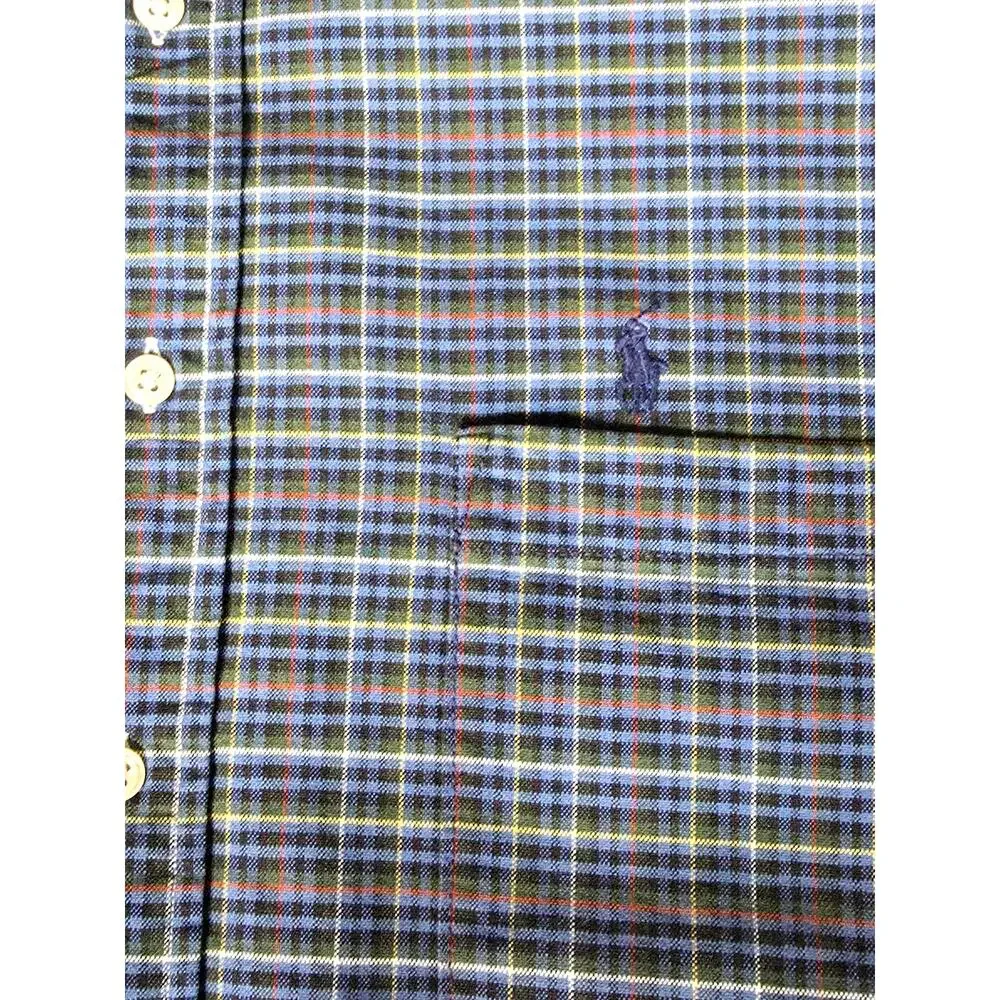 Polo Ralph Lauren Blake Shirt Mens L Blue Plaid Button Down Cotton LS VTG